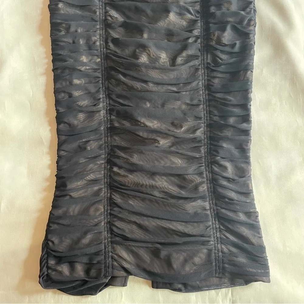 NEW! Nana Jacquline- High Waisted Lined Mesh Black Vanessa Silk Maxi Skirt M